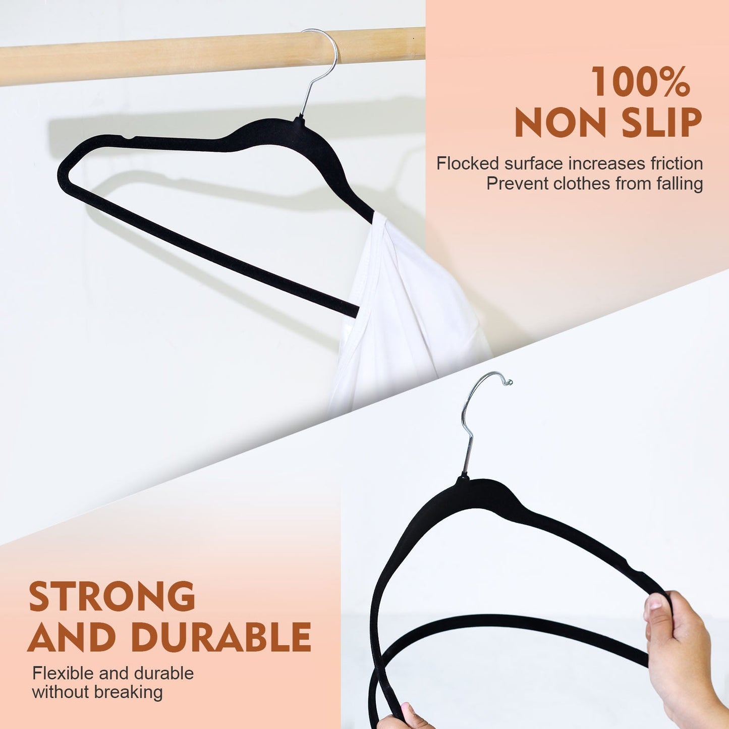 Non Slip Felt Hangers Space Saving Clothes Hanger