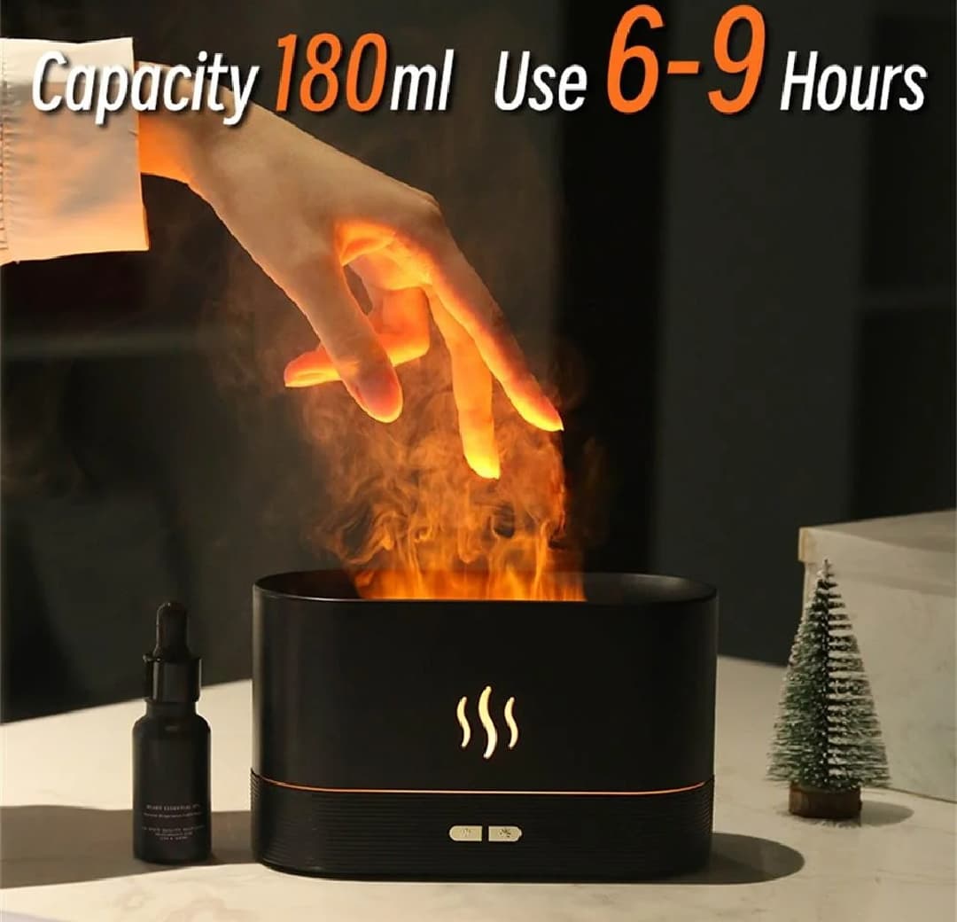 Flame style humidifier with lights