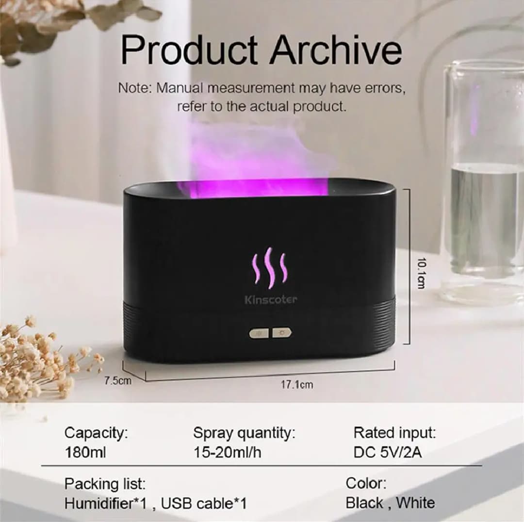 Flame style humidifier with lights