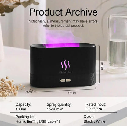 Flame style humidifier with lights