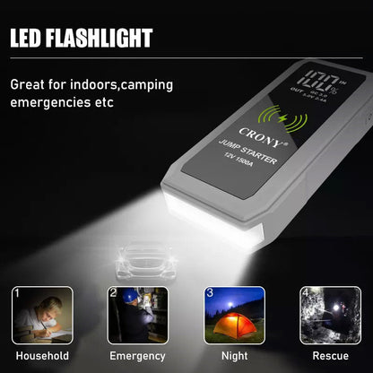 Air Super Jumper Starter 12V Auto Car Battery Portable Jump Starter Power Station with wireless charging function